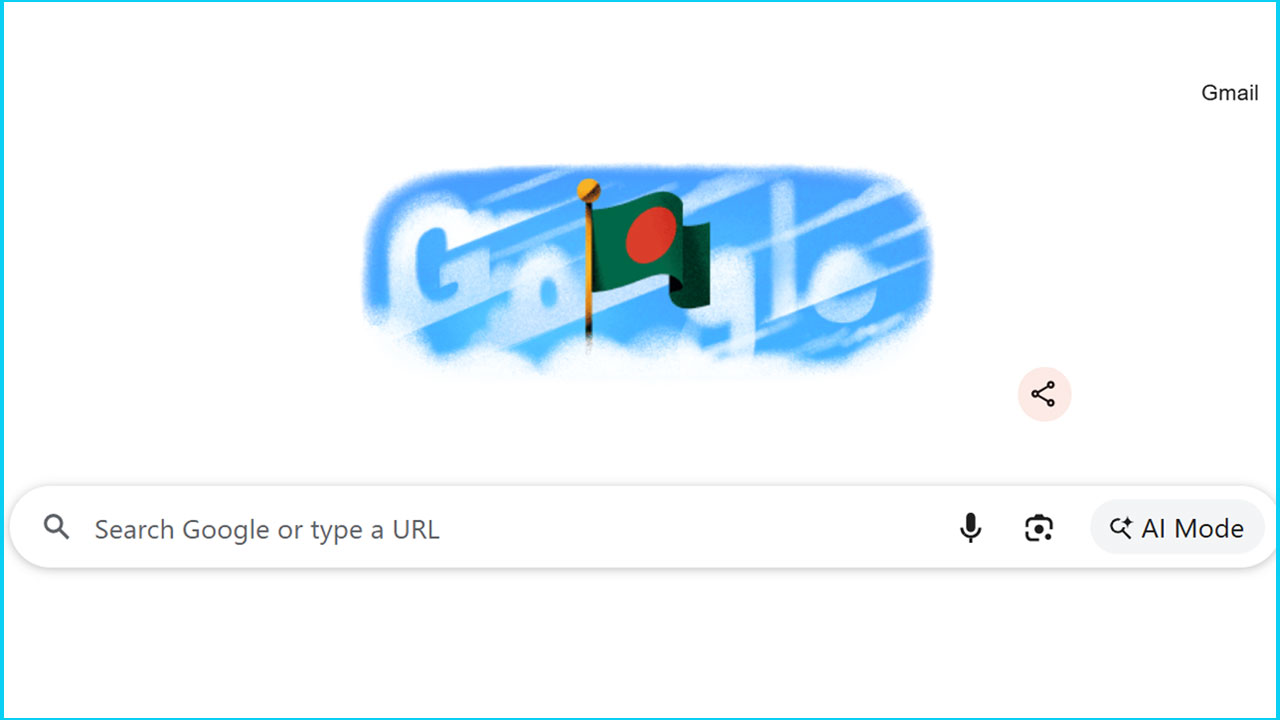 লাল-সবুজের পতাকায় গুগলে ডুডল