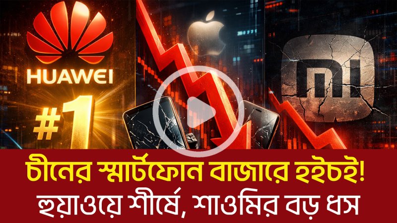 চীনের স্মার্টফোন বাজারে হইচই! হুয়াওয়ে শীর্ষে, শাওমির বড় ধস