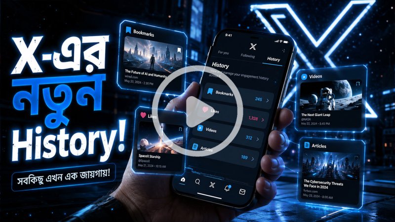 এক্সে নতুন হিস্ট্রি ট্যাব! এবার সব লাইক, ভিডিও ও আর্টিকেল এক জায়গায়