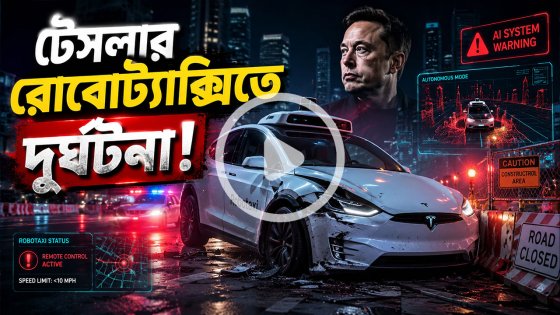 রোবোট্যাক্সি টেস্টে জোড়া দুর্ঘটনা, চাপে টেসলার নিরাপত্তা ব্যবস্থা