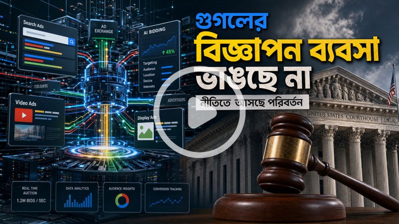 গুগলের বিজ্ঞাপন ব্যবসা ভাঙছে না আদালত, বদলাবে নীতি